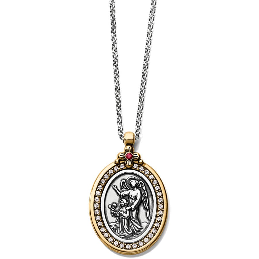 Guardian Angel Two-Tone Pendant Necklace silver-gold 1