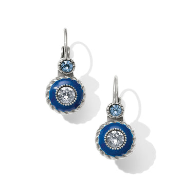 Halo Eclipse Leveback Earrings in silver-blue