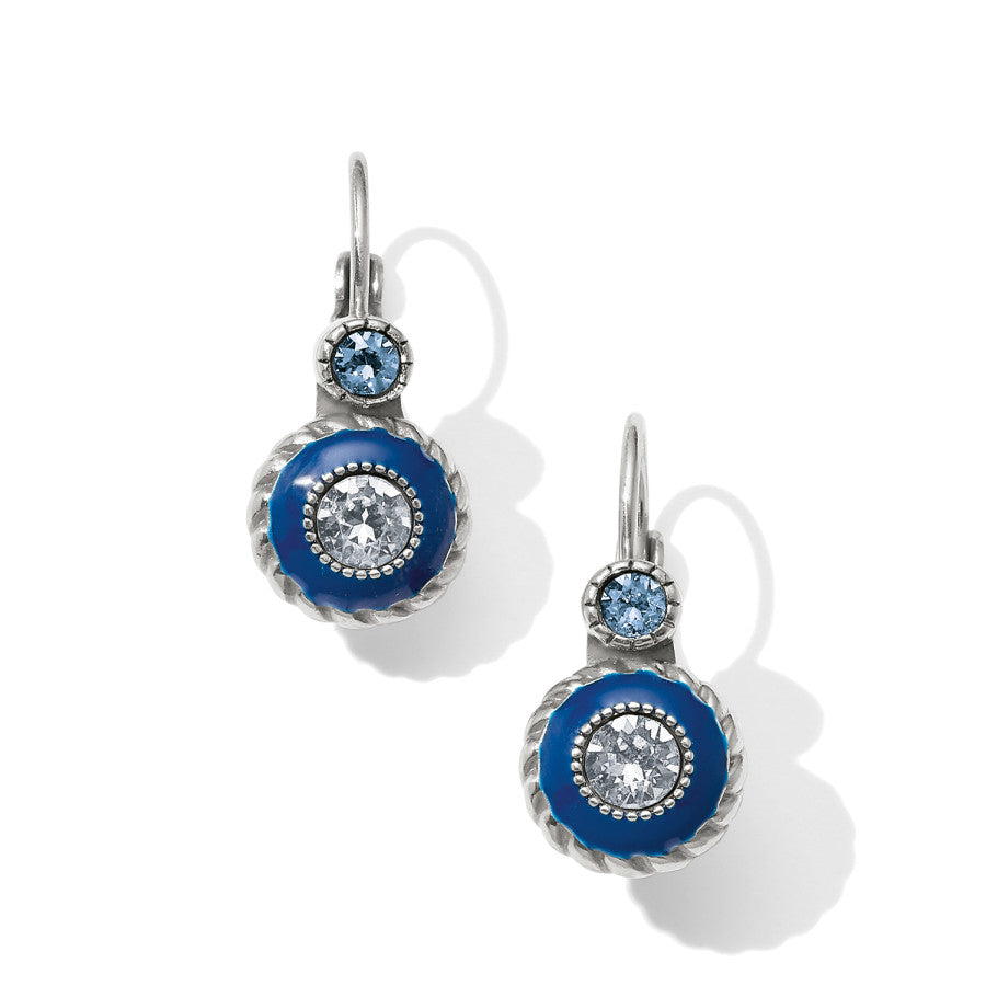 Halo Eclipse Leveback Earrings in silver-blue
