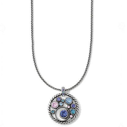 Halo Necklace in silver-tanzanite