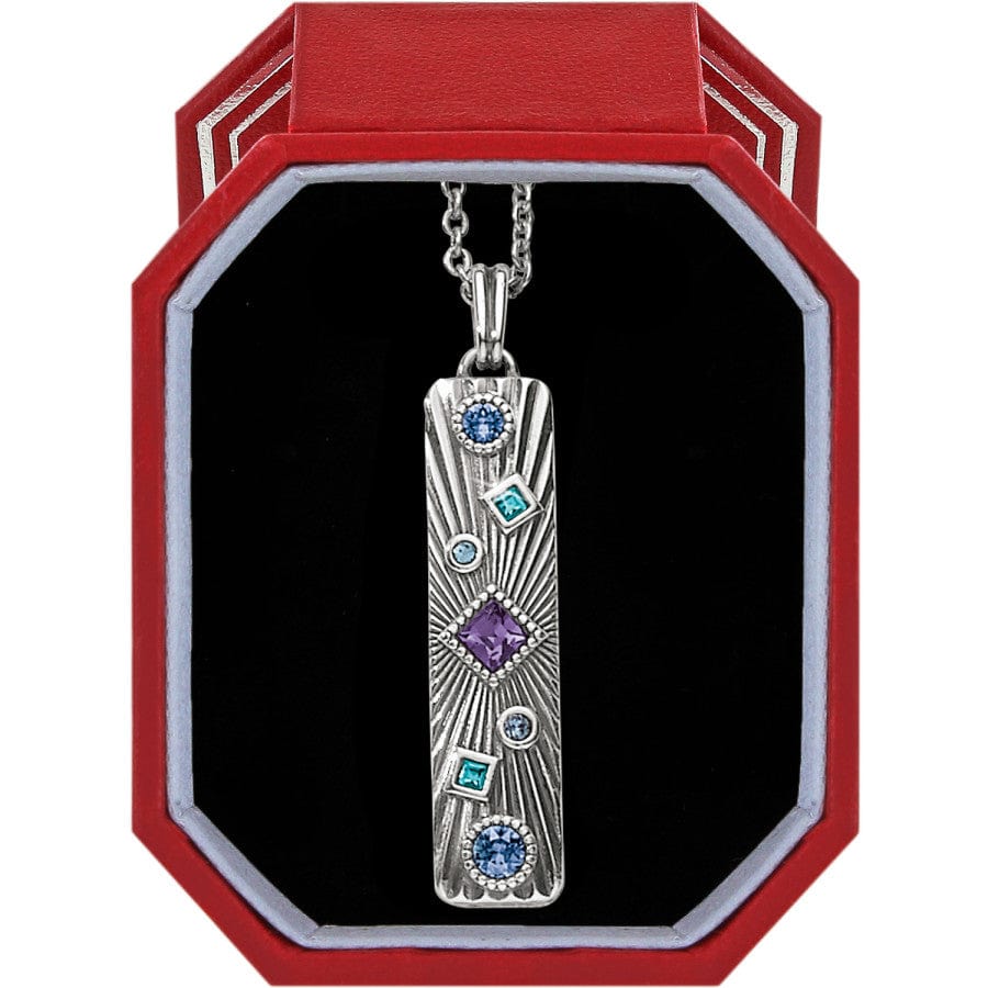 Halo Rays Bar Necklace Gift Box silver-tanzanite 1