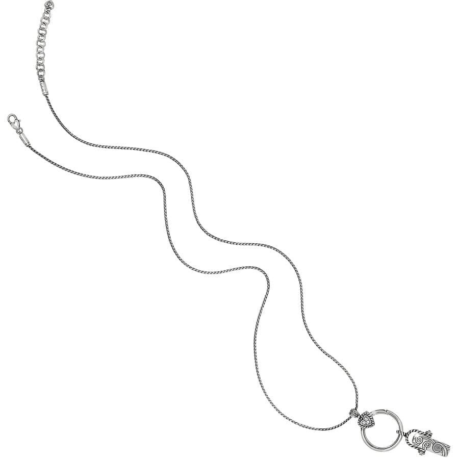 Heart Charm Reversible Badge Clip Necklace silver 3