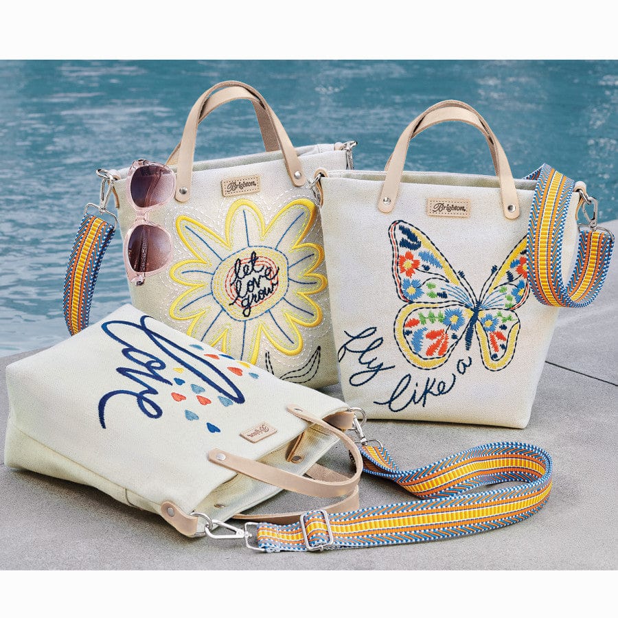 Heartful Embroidered Medium Messenger Bag