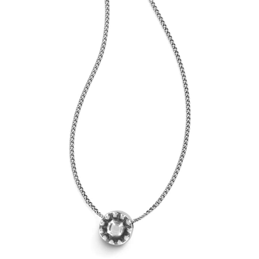 Model wearing Silver Illumina Solitaire Necklace