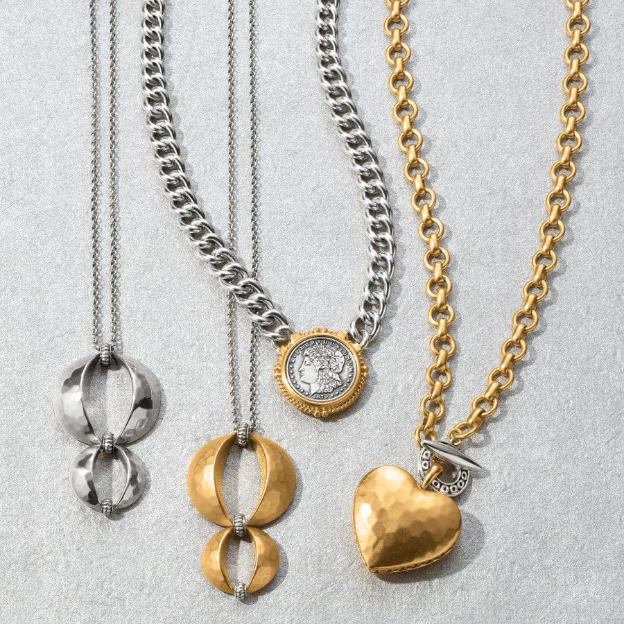 Inner Circle Heart Toggle Necklace silver-gold 4