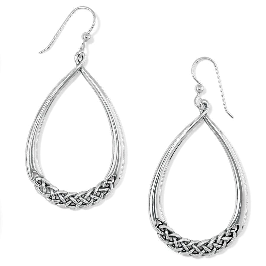 Interlok Braid Oval Drop French Wire Earrings silver 1