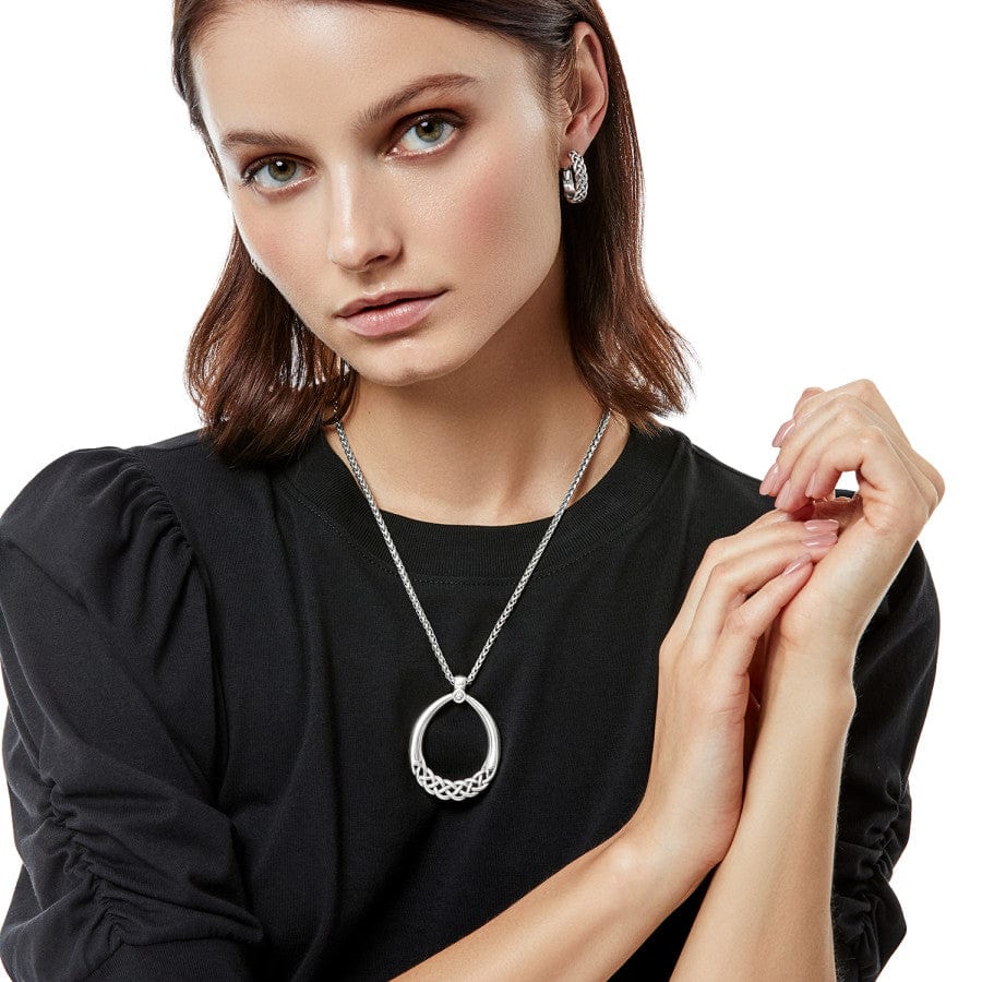 Interlok Braid Drop Necklace silver 4