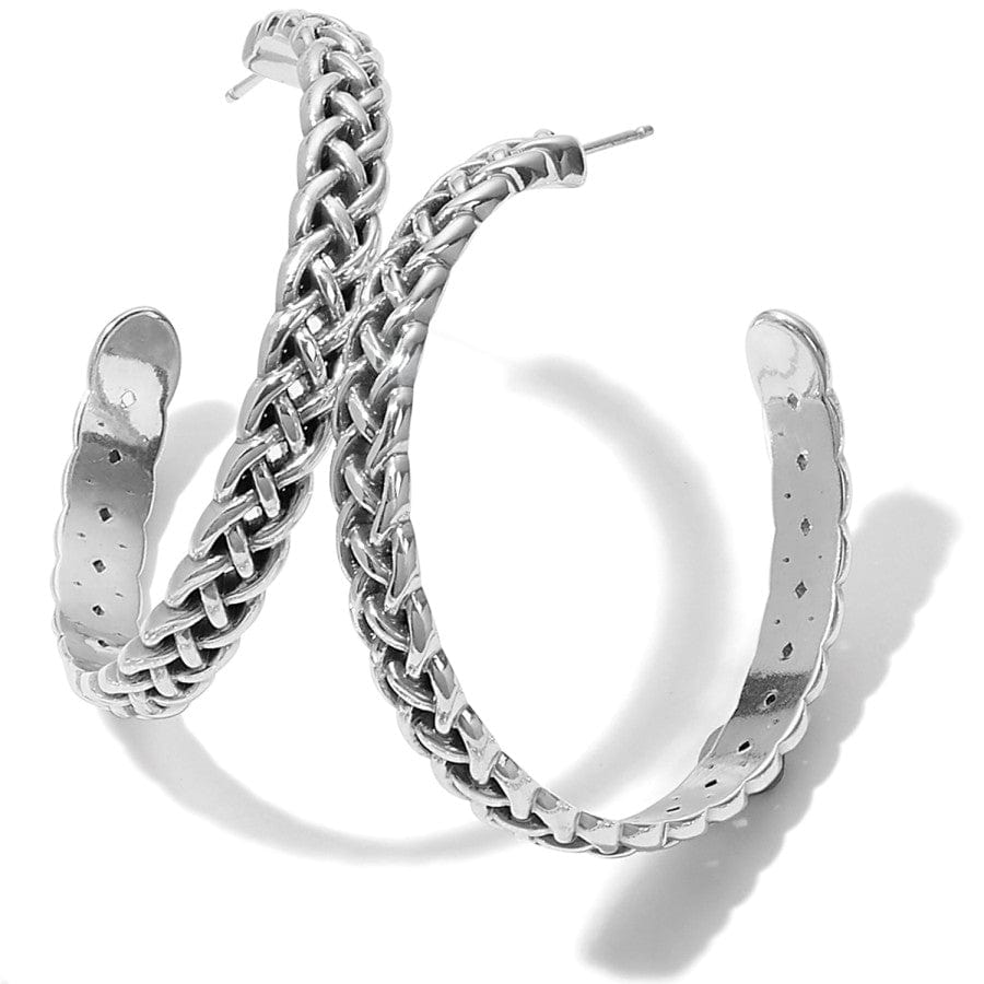 Interlok Braid Large Hoop Earrings silver 1