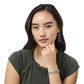 Model wearing Interlok Hinged Bangle