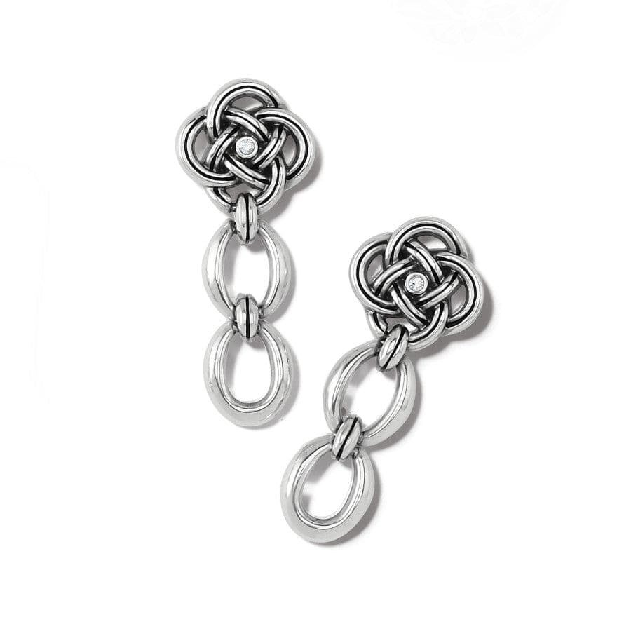 Interlok Knot Link Post Drop Earrings silver 1