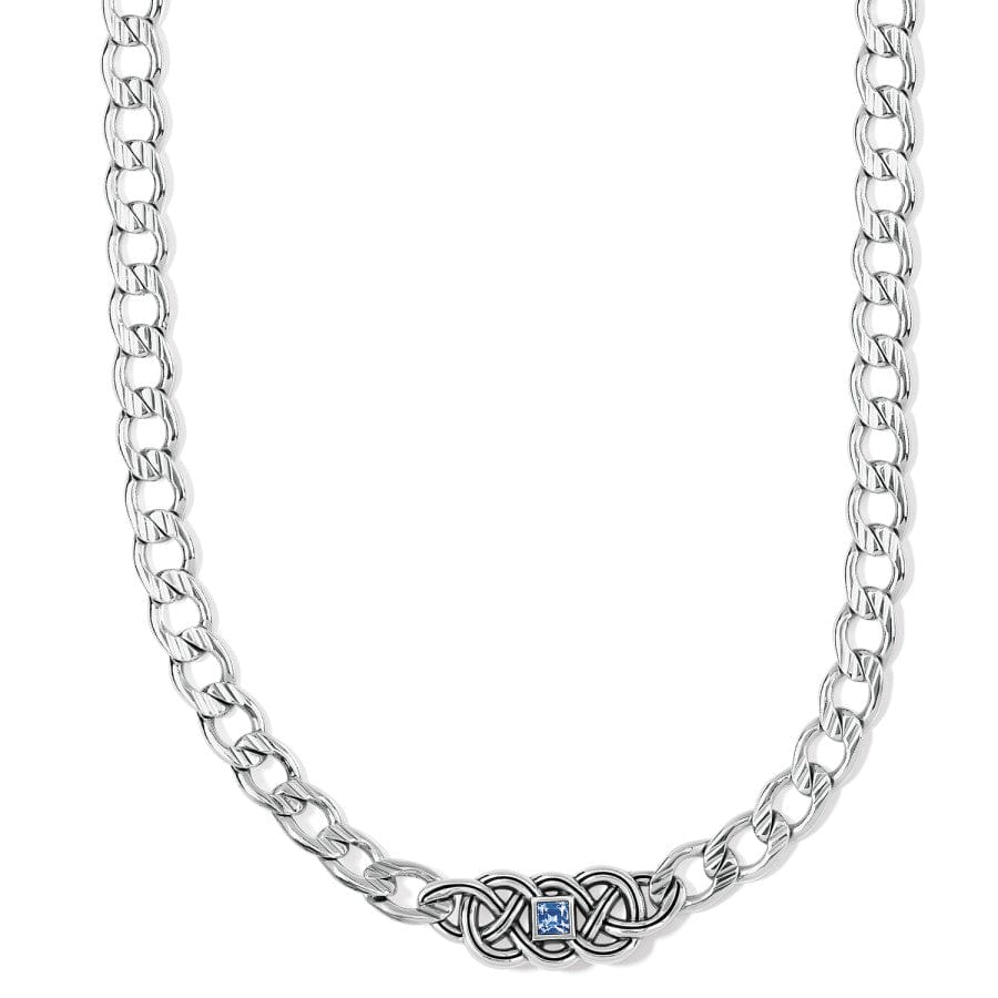 Interlok Lustre Collar Necklace silver-light-sapphire 1