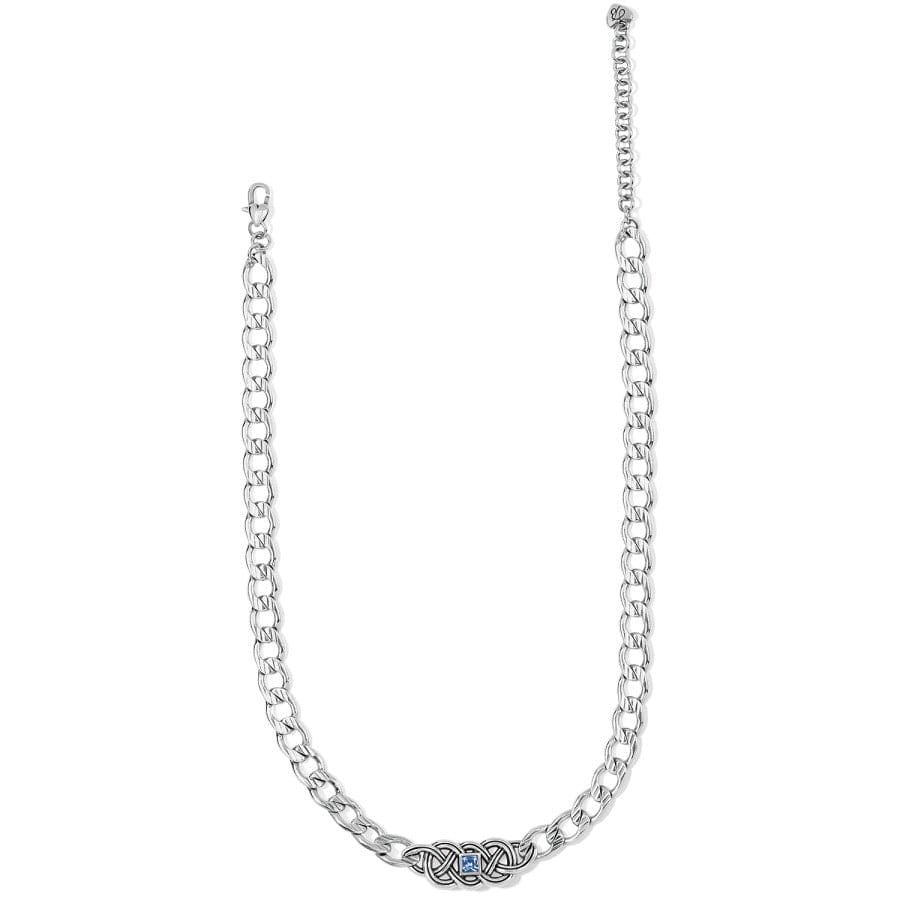 Interlok Lustre Collar Necklace silver-light-sapphire 2