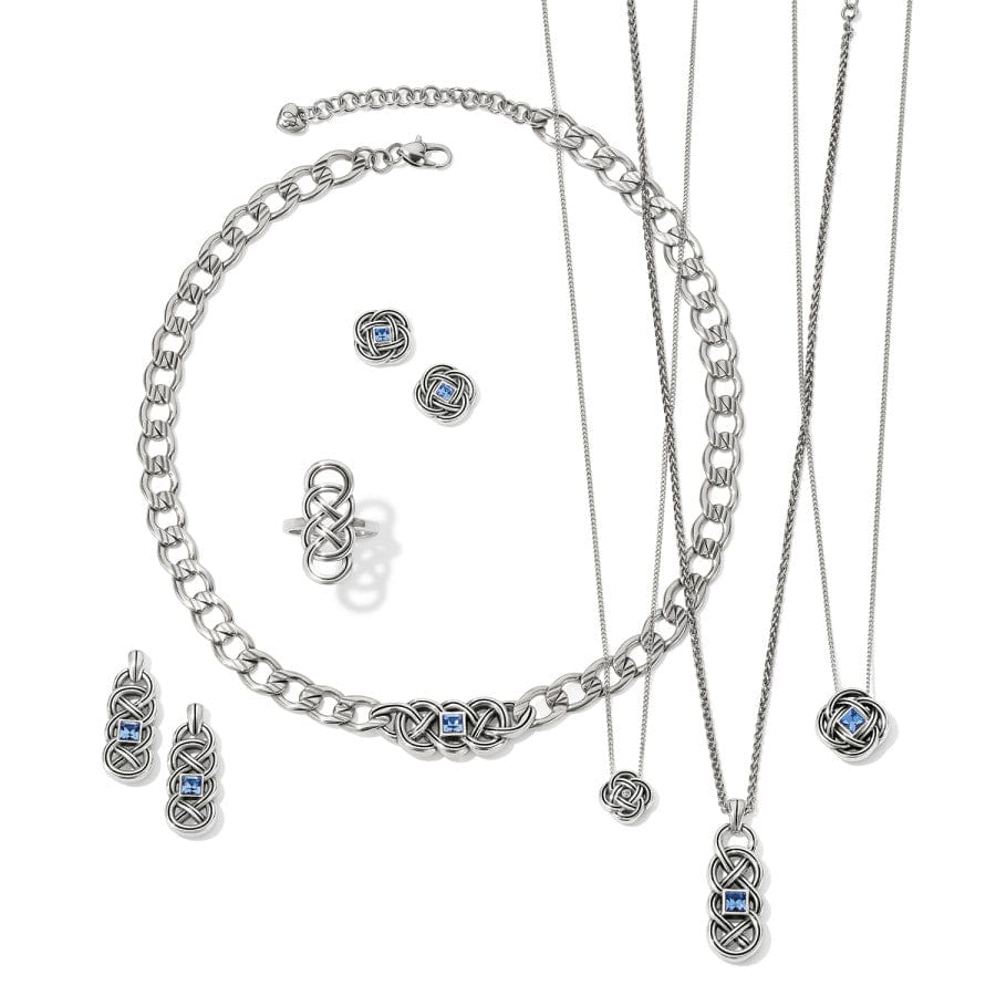 Interlok Lustre Collar Necklace silver-light-sapphire 3
