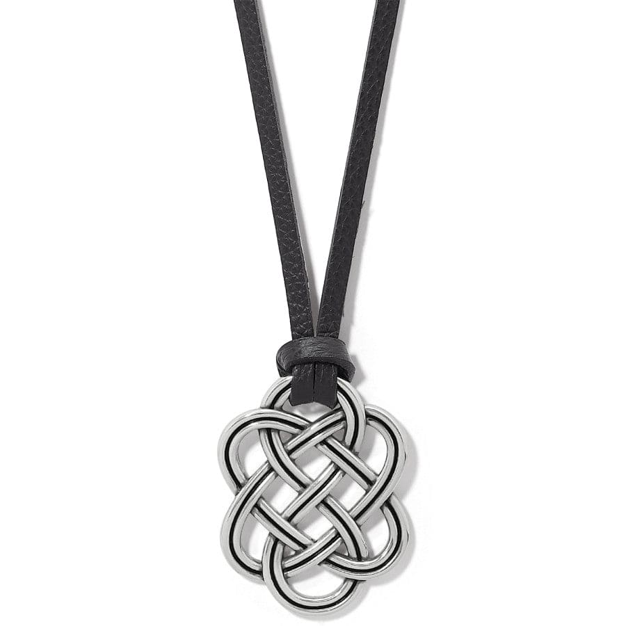 Interlok Trellis Leather Necklace black 1