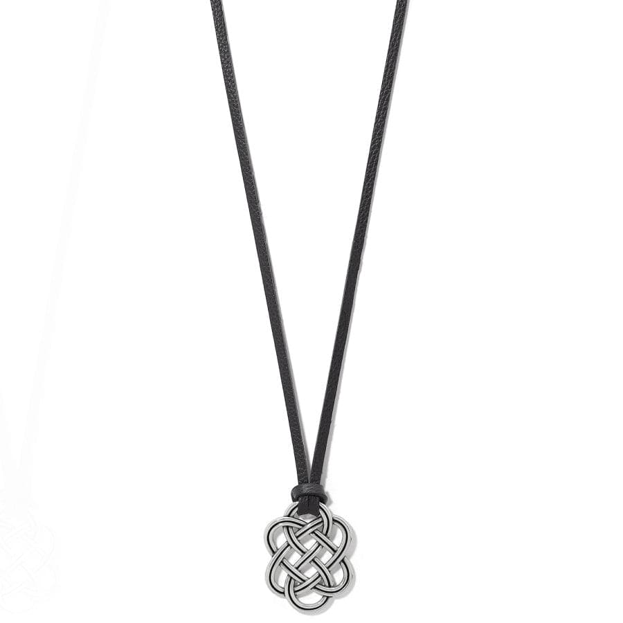 Interlok Trellis Leather Necklace black 5