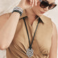 Interlok Trellis Leather Necklace