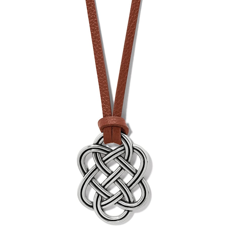 Interlok Trellis Leather Necklace bourbon 3