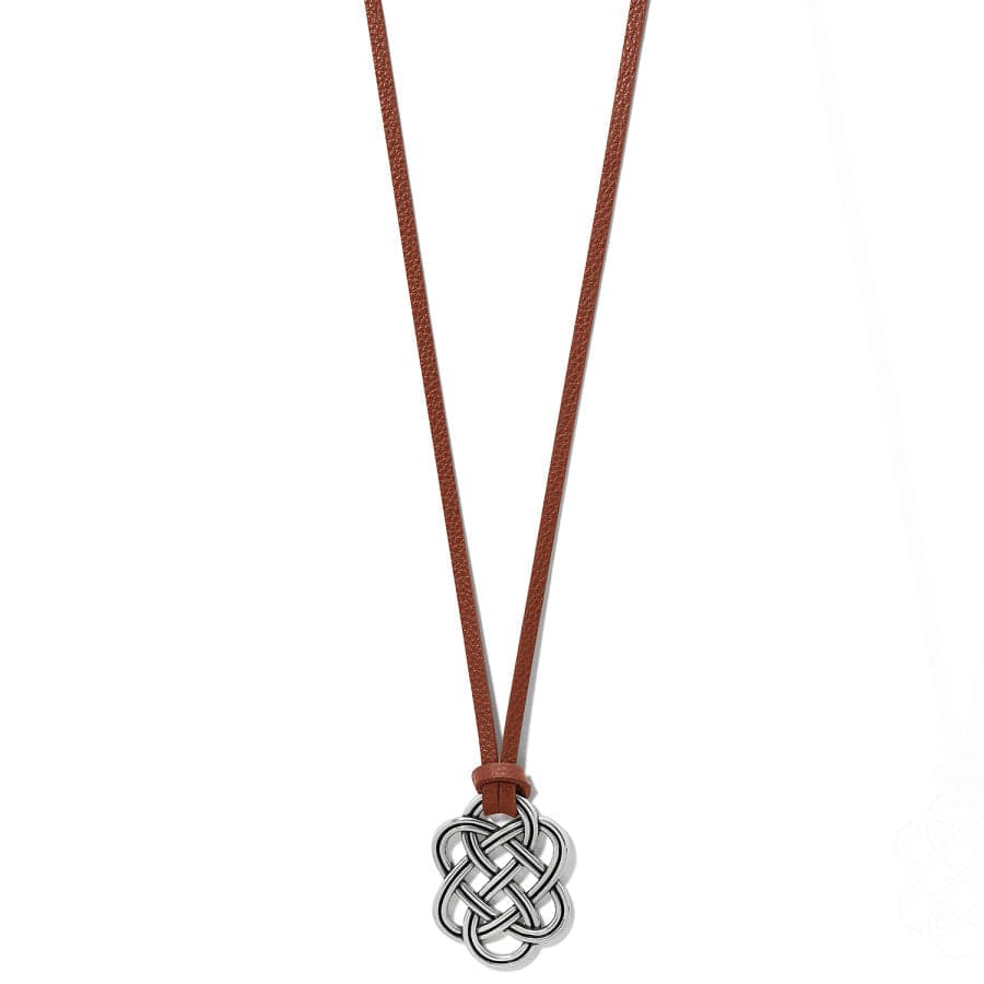 Interlok Trellis Leather Necklace bourbon 2