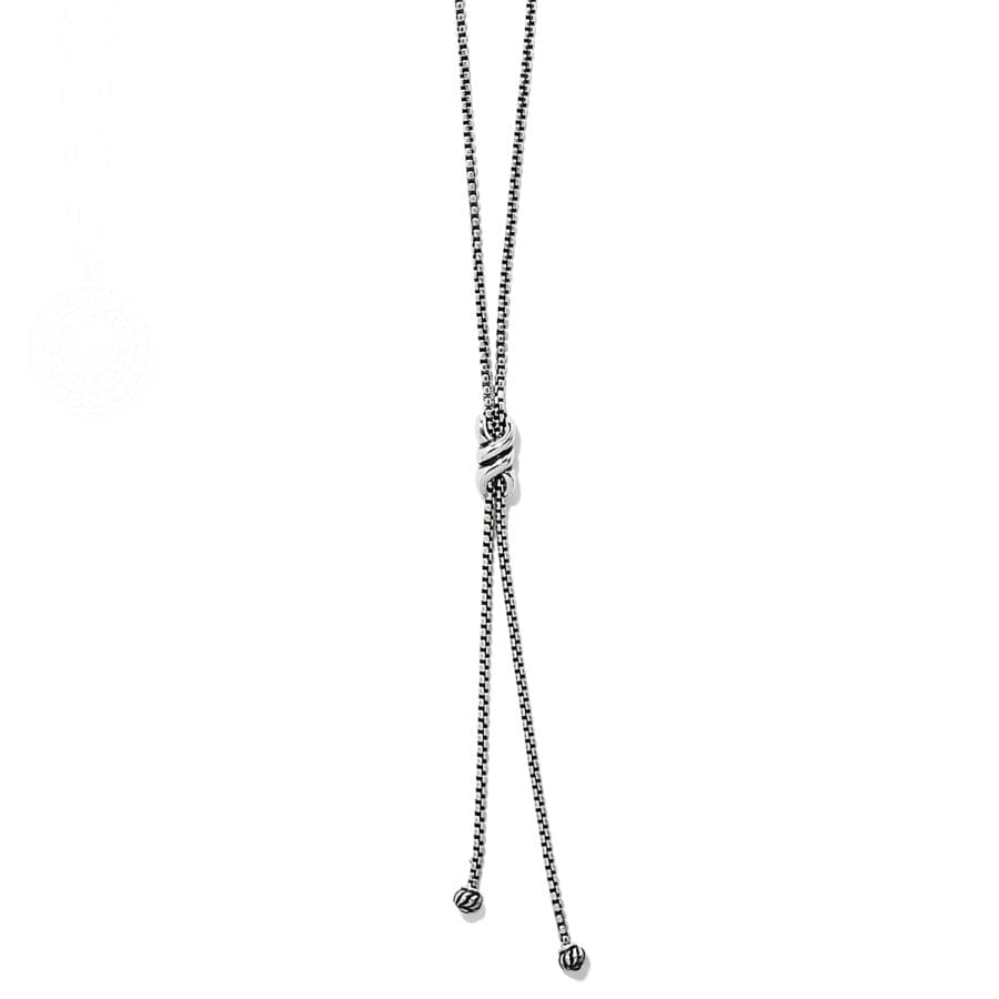 Interlok Twist Lariat Necklace in silver