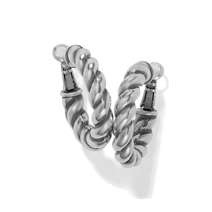 Interlok Twist Medium Leverback Hoop Earrings silver 1