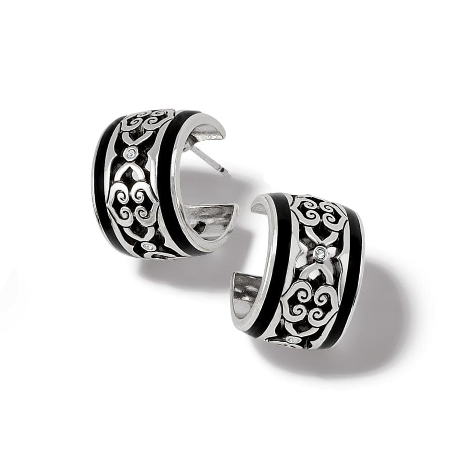 Intrigue Soiree Two Tone Hoop Earrings silver-black 2