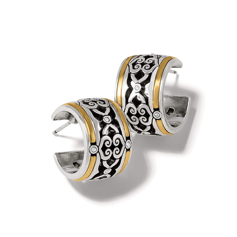 Intrigue Soiree Two Tone Hoop Earrings silver-gold 1