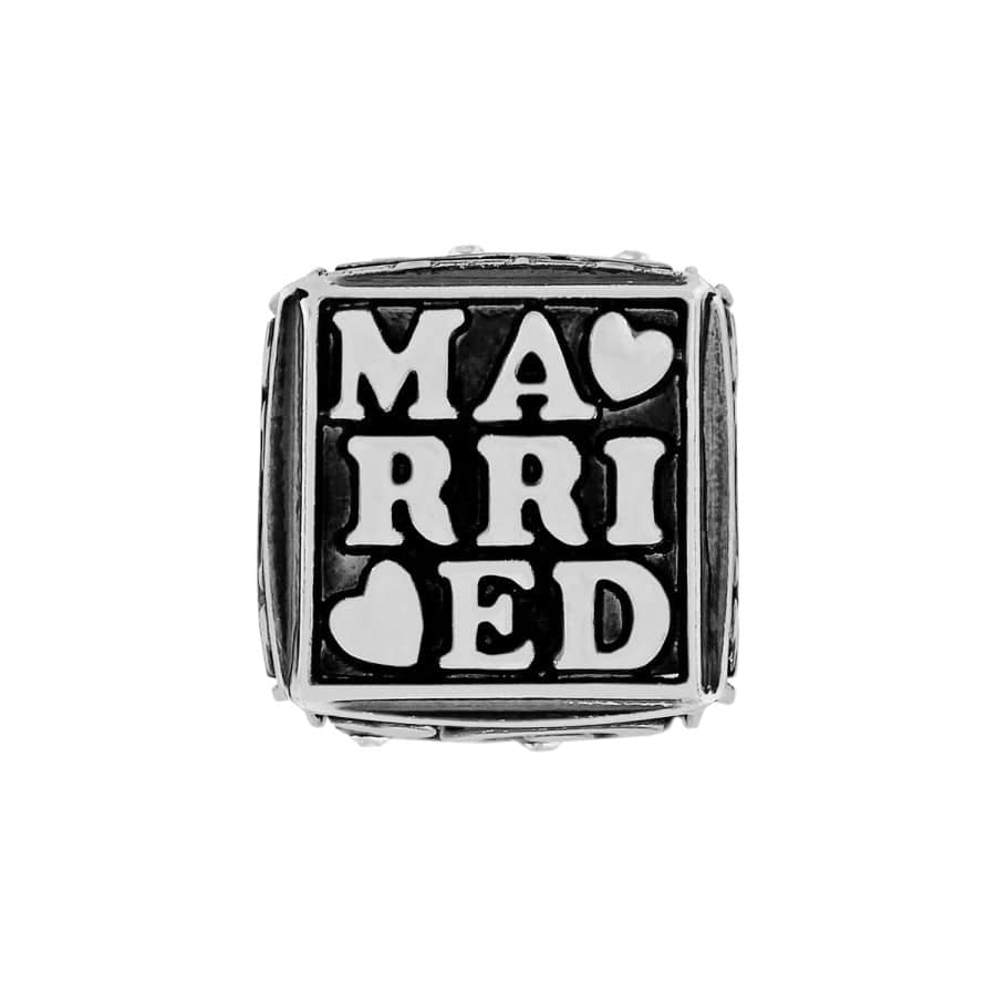 Just Married Cube Bead silver 4