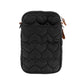 Back view of Kora Mini Utility Bag in black, featuring pocket with black nylon and heart stitching