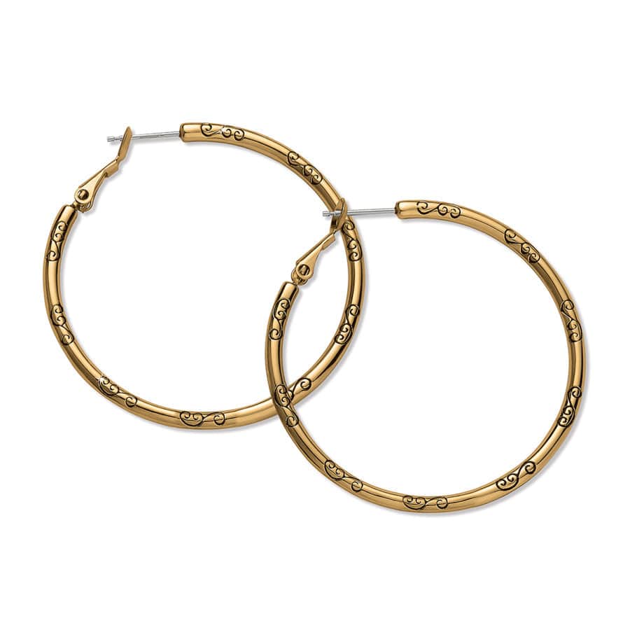 Large Hoop Charm Earrings gold 1