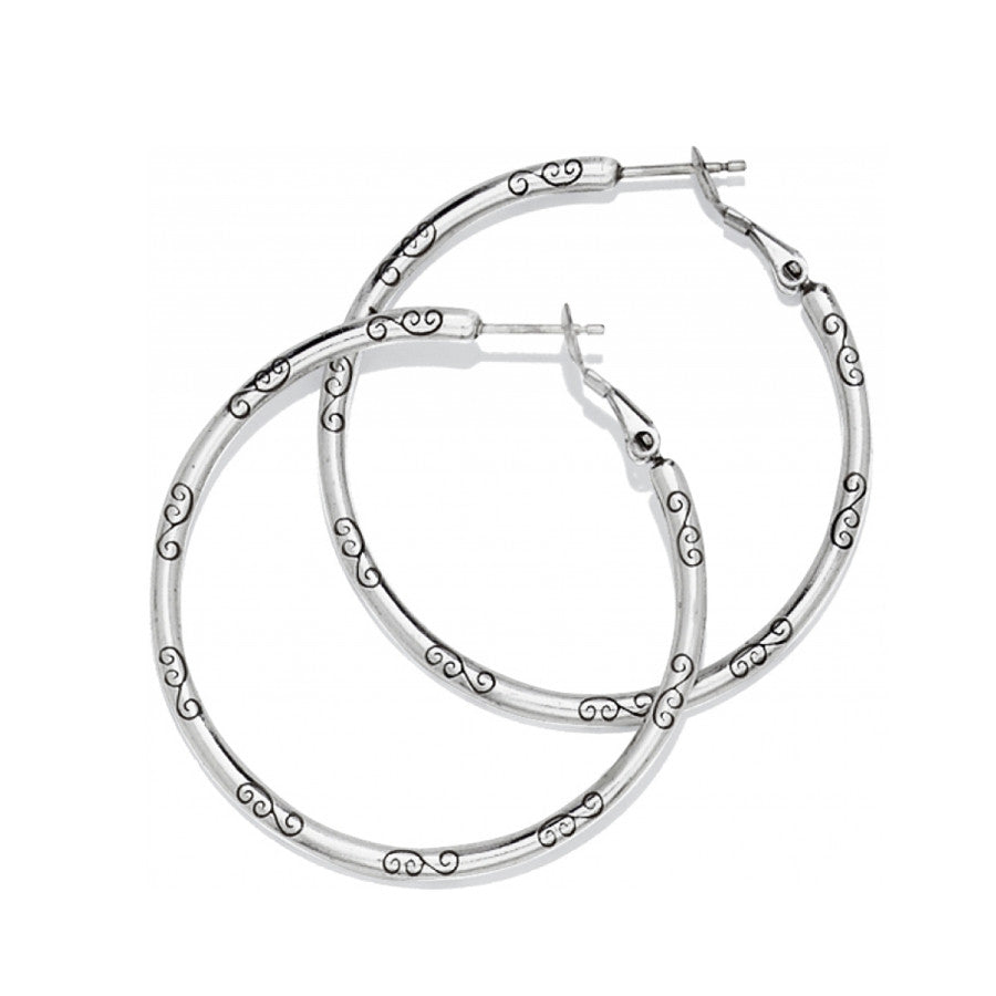 Large Hoop Charm Earrings silver 3