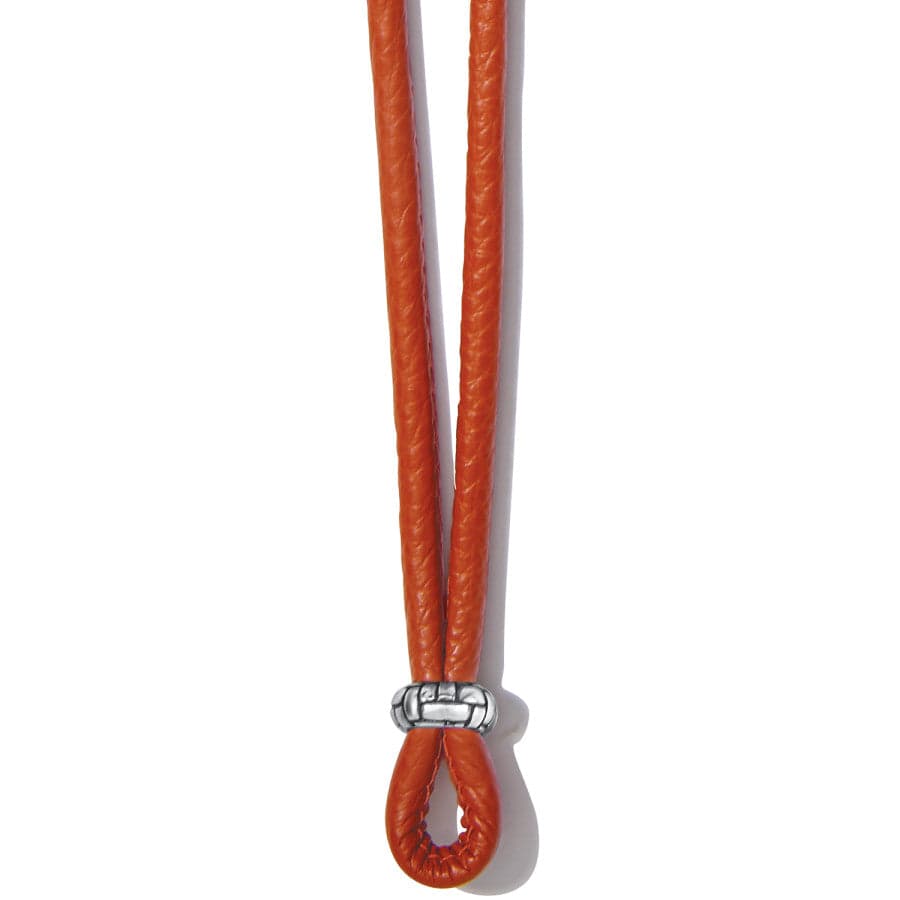 Leather Amulet Necklace orange-poppy 5