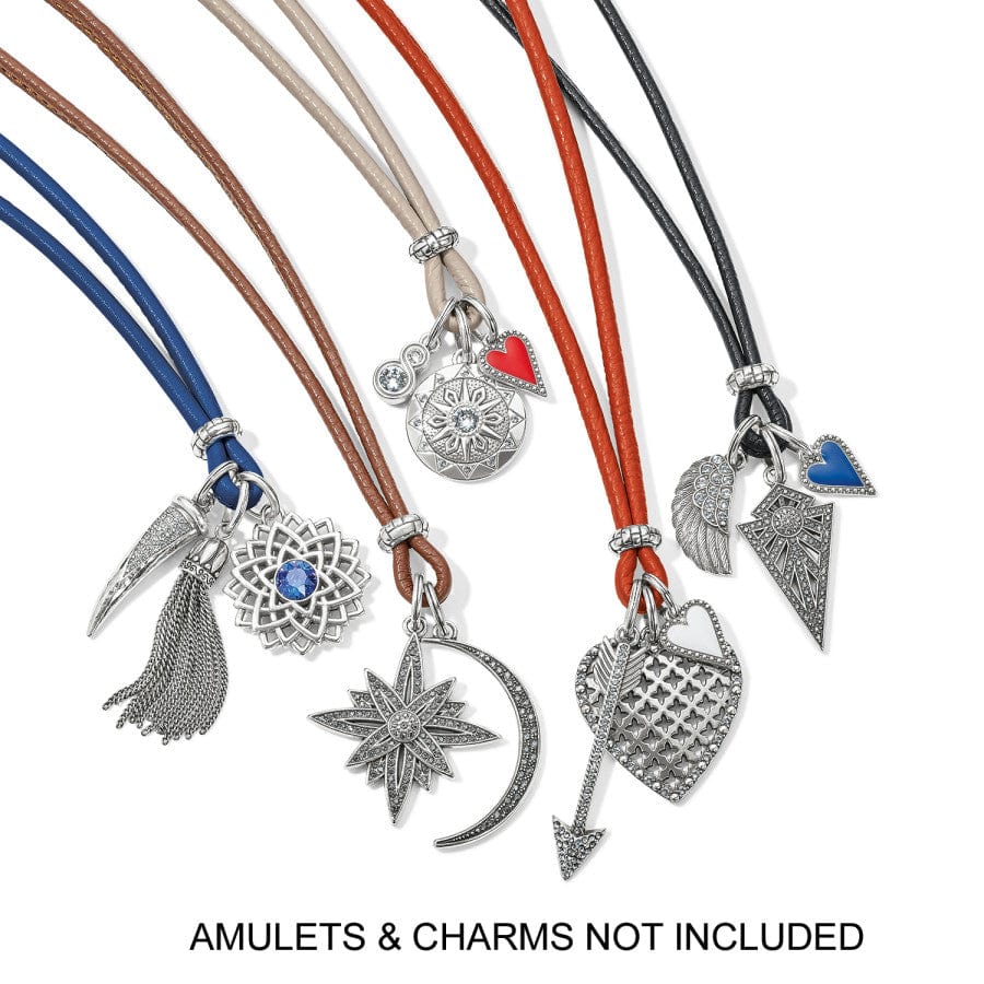Leather Amulet Necklace orange-poppy 7