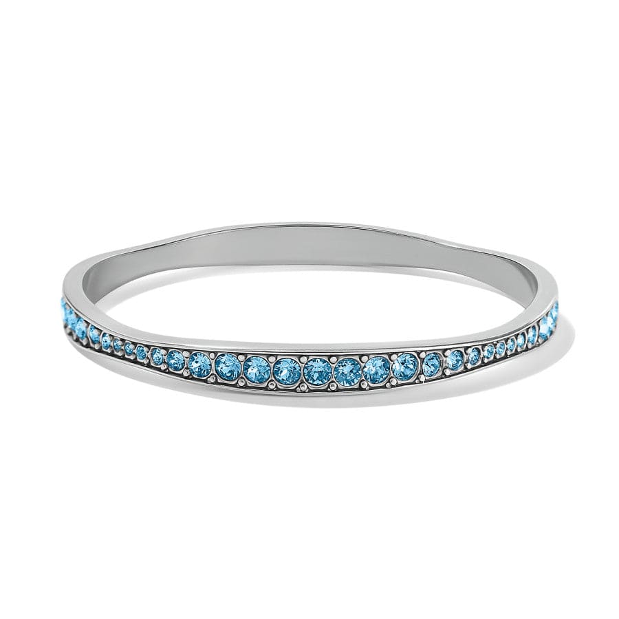 Light Hearted Crystal Bangle silver-aqua 12