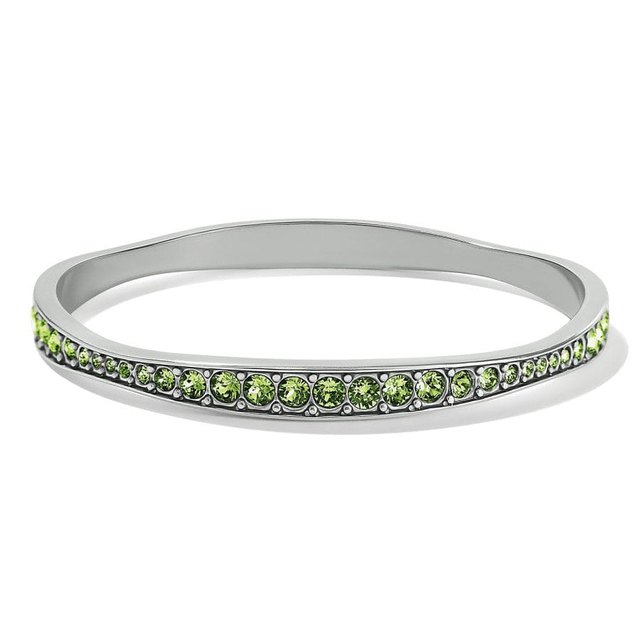 Light Hearted Crystal Bangle silver-peridot 15