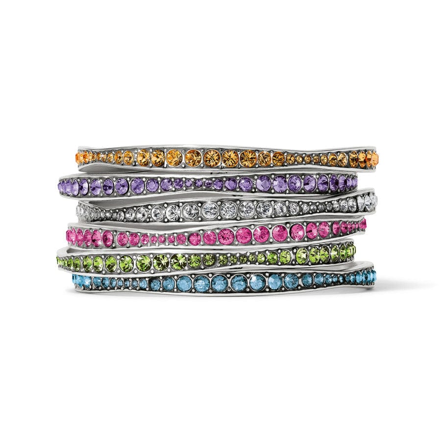 Light Hearted Crystal Bangle silver-peridot 16