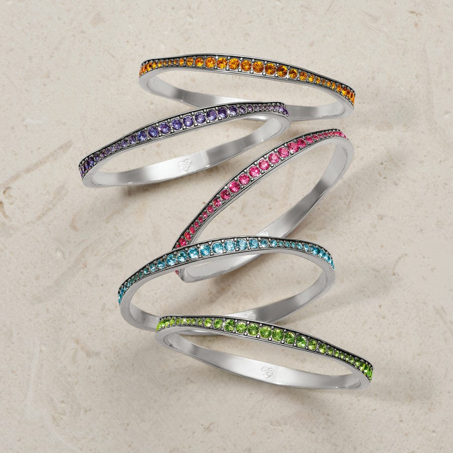 Light Hearted Crystal Bangle silver-peridot 17