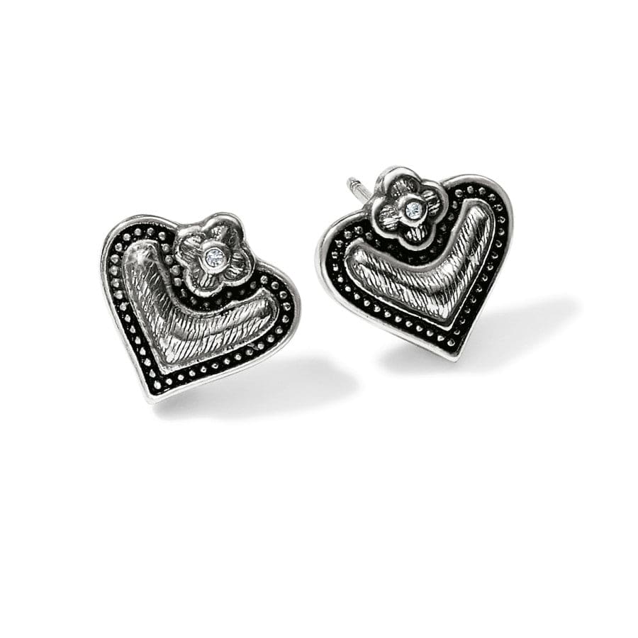 Luna Heart Mini Post Earrings silver 2