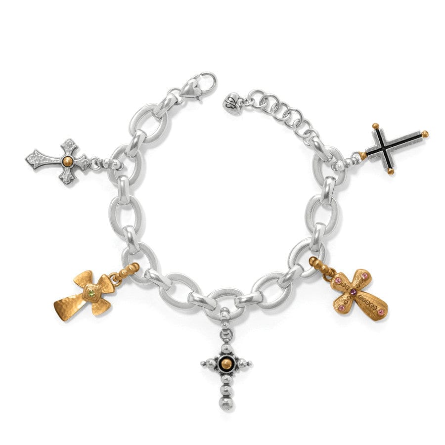 Majestic Cross Charm Bracelet silver-gold 1