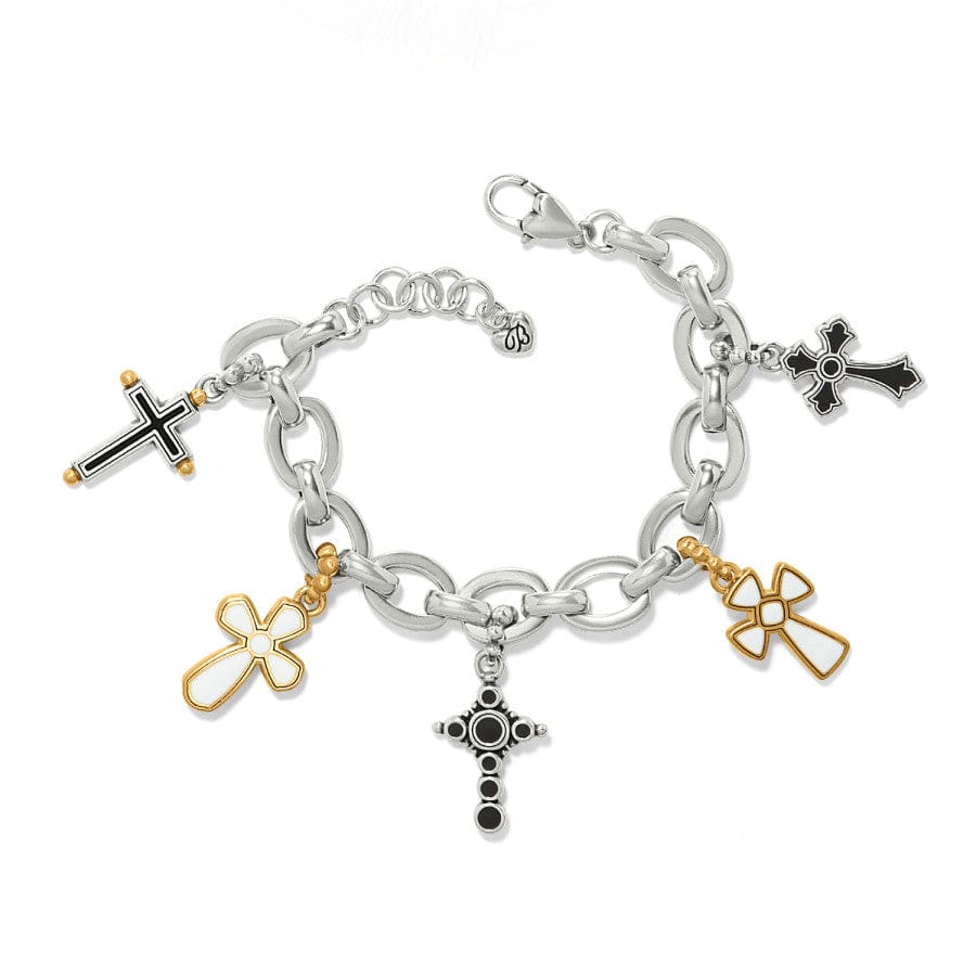 Majestic Cross Charm Bracelet silver-gold 2