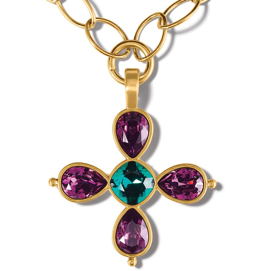 Mercury Long Necklace brushed-gold-green 1