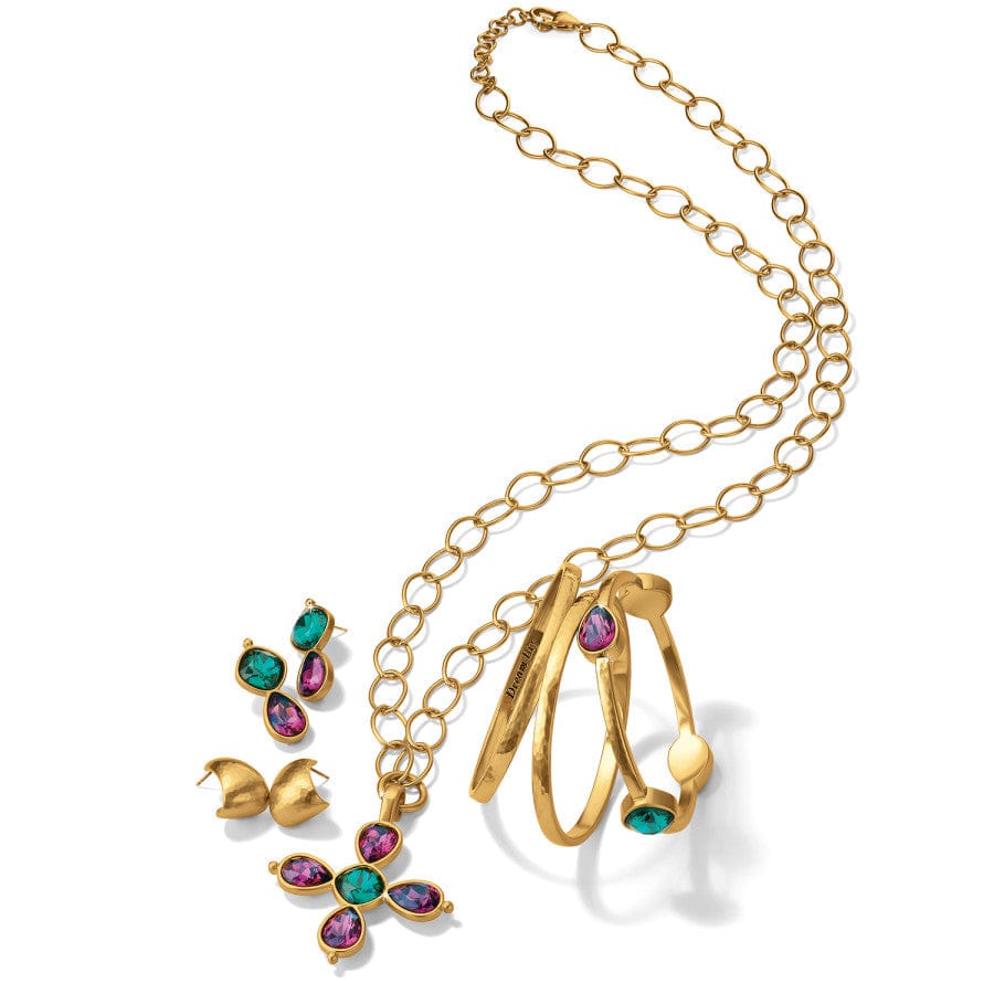 Mercury Long Necklace brushed-gold-green 4