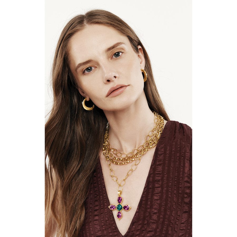 Mercury Long Necklace brushed-gold-green 5
