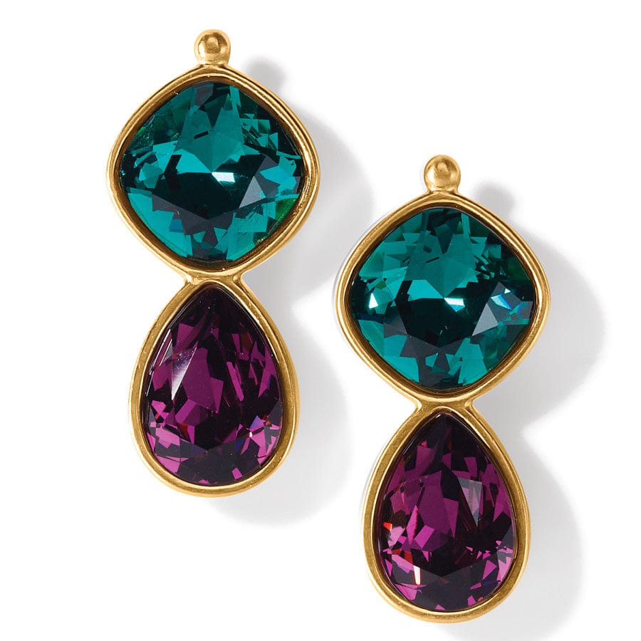 Mercury Post Drop Earrings brushed-gold-green 1