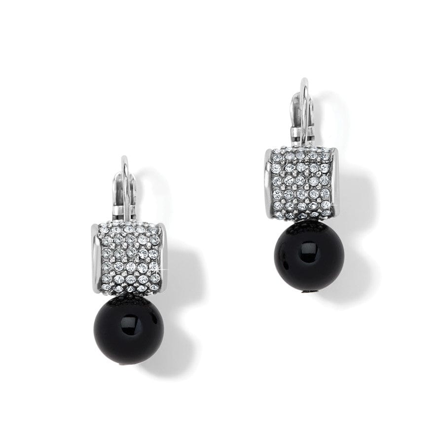 Meridian Bead Leverback Earrings black-silver 1