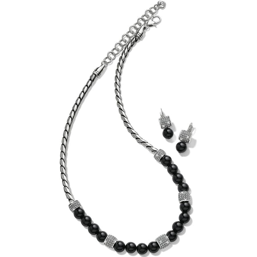 Meridian Bead Leverback Earrings black-silver 2