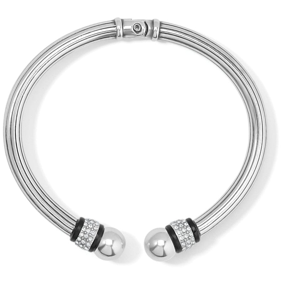 Meridian Open Hinged Bangle silver-black 2