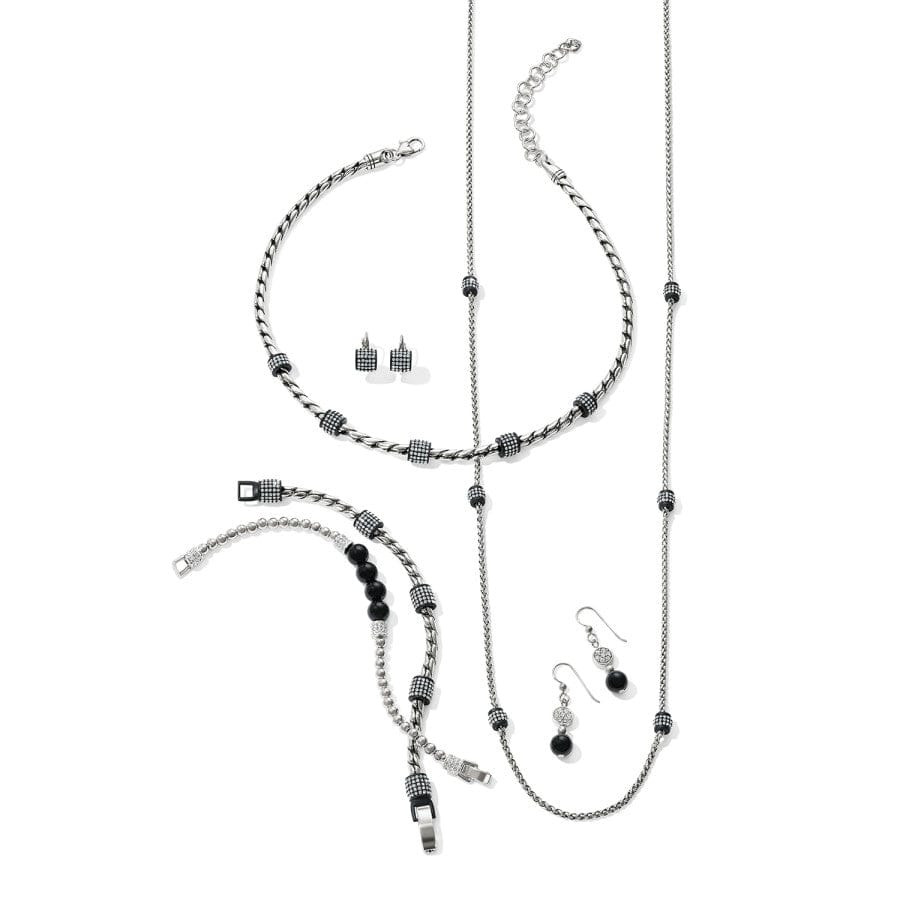 Meridian Petite Long Necklace silver-black 4