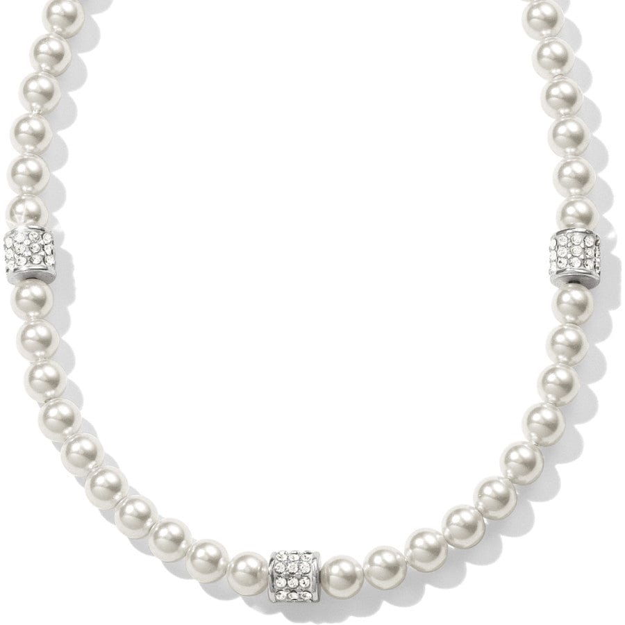 Meridian Petite Pearl Station Necklace silver-pearl 1