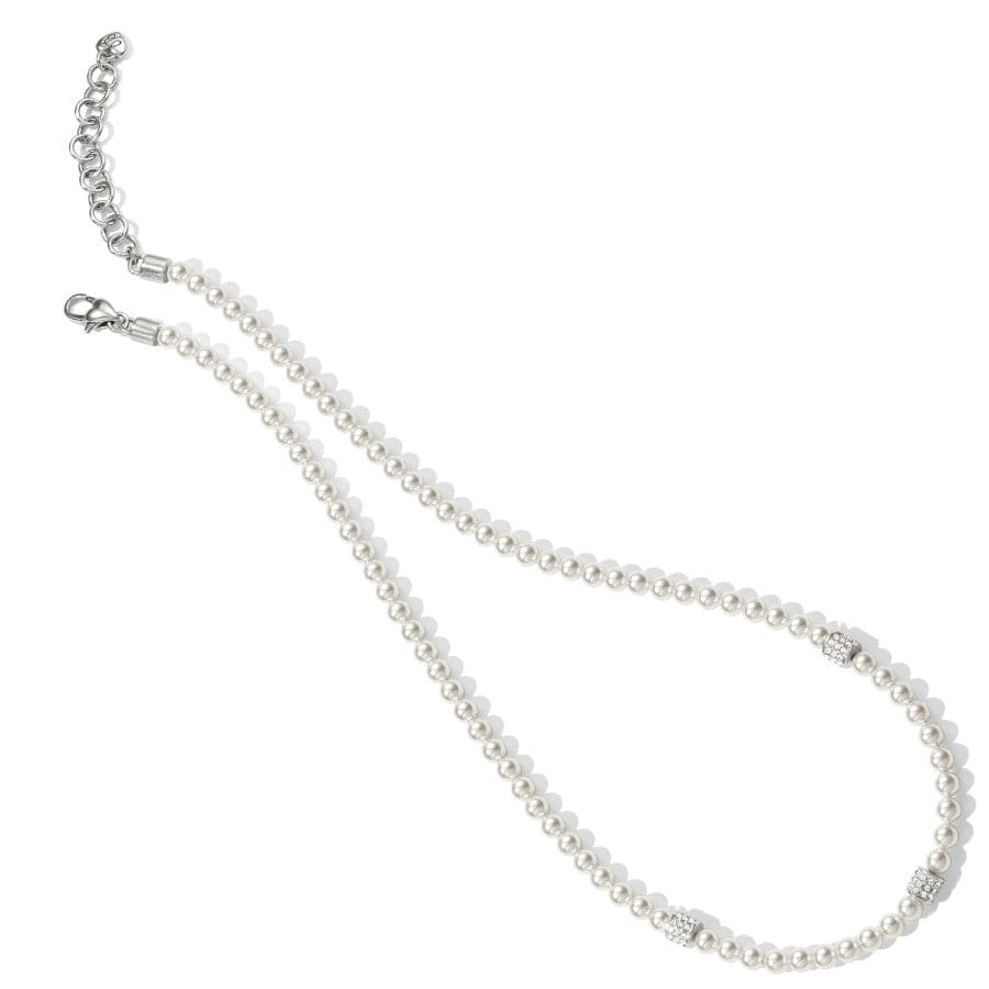 Meridian Petite Pearl Station Necklace silver-pearl 2