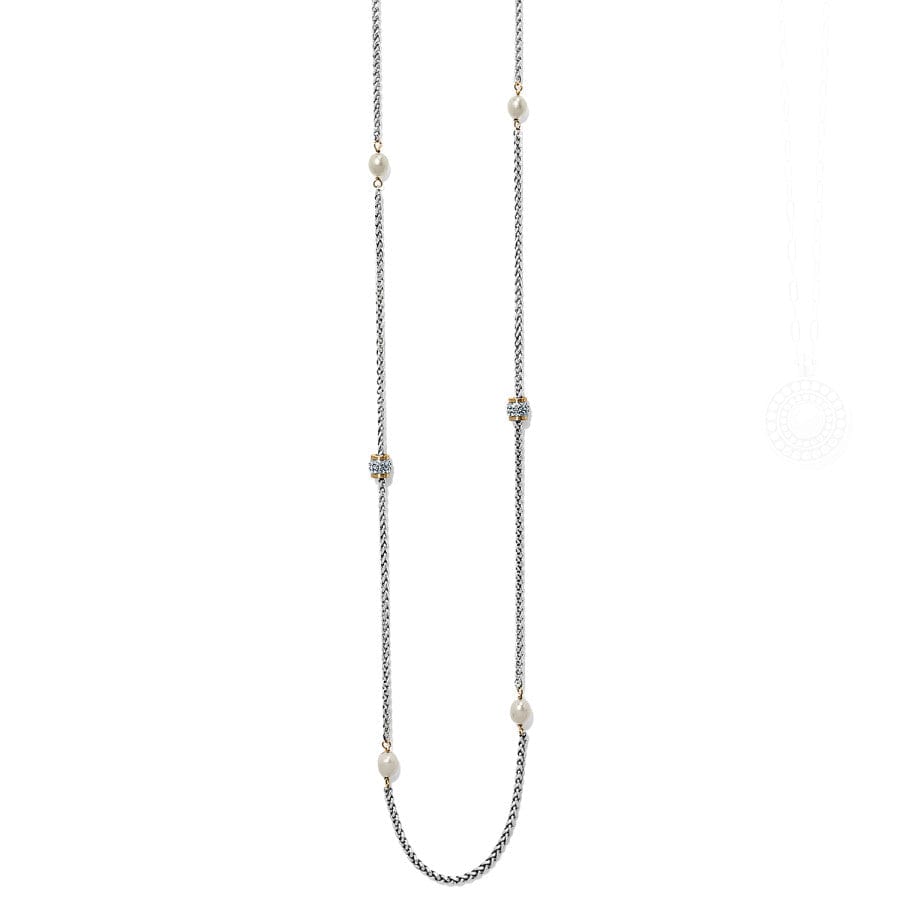 Meridian Petite Pearl Two Tone Long Necklace silver-pearl 1